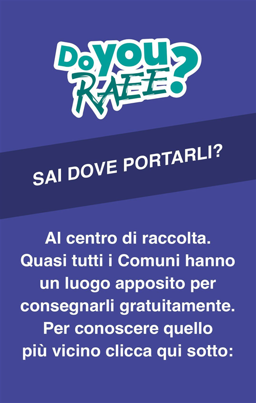 Campagna di comunicazione “Do You RAEE?” – Trasmissione Vademecum informativo per i Comuni e i cittadini